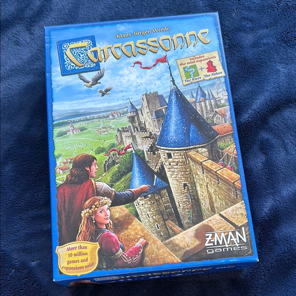 Carcassonne Board Game (Complete) with Rivers & Abbots
